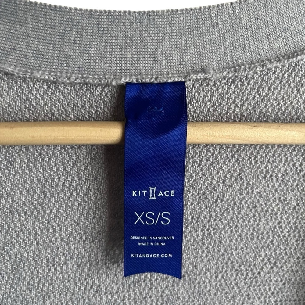 Kit and Ace In the Clouds Wrap Cardigan XS/S Grey Merino Blend - Picture 6 of 13